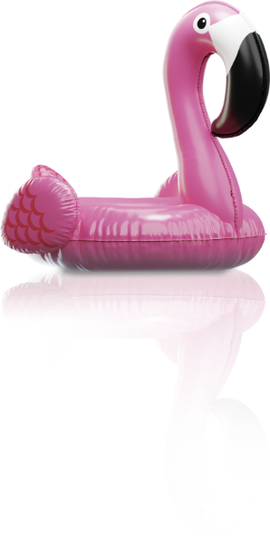 inflatable pink flamingo